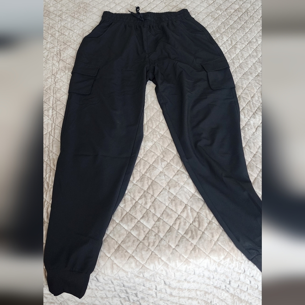 Women's Black Jogger Pants - Picture 3 of 5